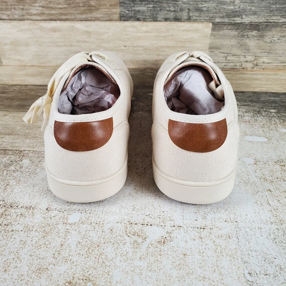 Steve Madden Fenta Mens Shoes Sz 10 M Running Cream Lace Up Riund Toe Sneakers